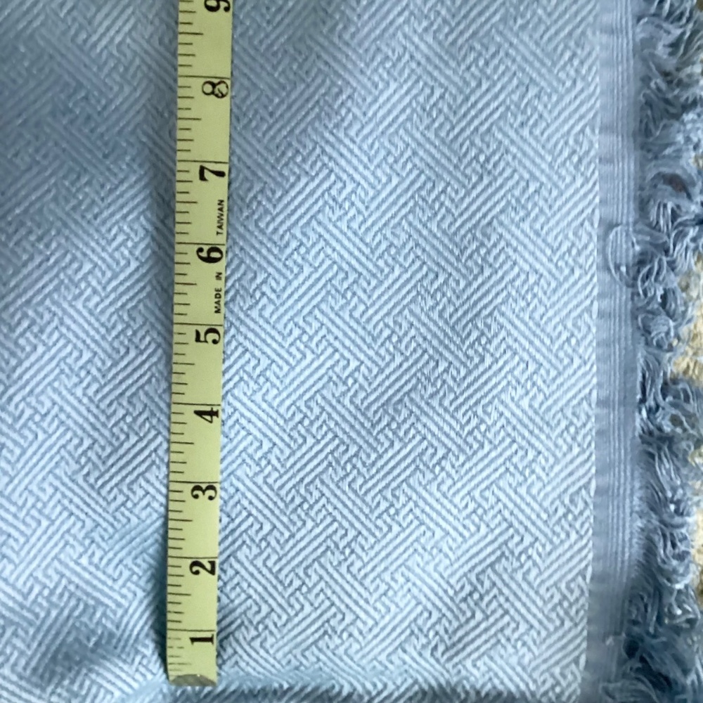 Upholstery Fabric 2 Yards Blue on Blue Textured Pattern Vtg MCM Heavy - Picture 2 of 4